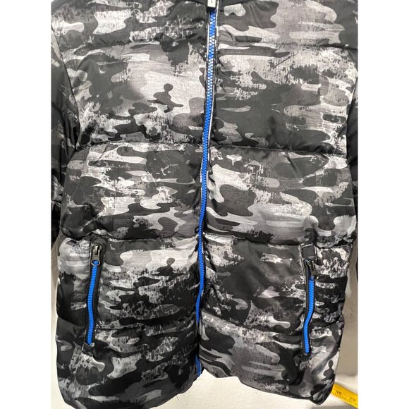Zero xposur Boys XL Camo Heavy Puffer Jacket Fleece Hood Full Zip Black Gray - Picture 4 of 16